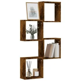 Estantes cubo de pared 4 unidades roble ahumado