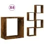 Estantes cubo de pared 4 unidades roble ahumado 30x15x30 cm | Foro24.es | Tu tienda online para hogar, jardín y más Foro24.es