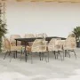 Juego comedor jardín 9 pzas cojines ratán sintético marrón by , Garden sets - Ref: Foro24-3334477, Price: 751,88 €, Discount: %