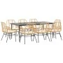 Juego comedor jardín 9 pzas cojines ratán sintético marrón von , Gartensets - Ref: Foro24-3334463, Preis: 686,47 €, Rabatt: %