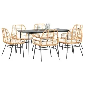 Juego de comedor de jardín 7 pzas con cojines ratán PE marrón von , Gartensets - Ref: Foro24-3334461, Preis: 495,05 €, Rabatt: %