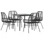 Juego de comedor jardín 5 piezas ratán sintético vidrio negro de , Conjuntos de jardín - Ref: Foro24-3334437, Precio: 329,40 ...