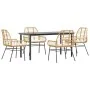 Juego de comedor jardín 5 piezas cojines ratán sintético marrón de , Conjuntos de jardín - Ref: Foro24-3334558, Precio: 373,5...