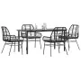 Juego de comedor jardín 5 piezas cojines ratán sintético negro de , Conjuntos de jardín - Ref: Foro24-3334551, Precio: 373,56...