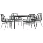 Juego de comedor jardín 5 piezas cojines ratán sintético negro de , Conjuntos de jardín - Ref: Foro24-3334551, Precio: 373,56...