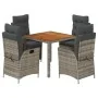 Set comedor de jardín 5 piezas con cojines ratán sintético gris by , Garden sets - Ref: Foro24-3213105, Price: 656,00 €, Disc...