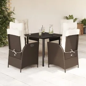 Set comedor de jardín 5 piezas y cojines ratán sintético marrón von , Gartensets - Ref: Foro24-3213414, Preis: 599,34 €, Raba...