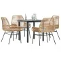 Juego de comedor jardín 5 piezas cojines ratán sintético marrón by , Garden sets - Ref: Foro24-3334570, Price: 371,53 €, Disc...