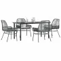 Juego comedor jardín 5 pzas cojines ratán sintético vidrio gris de , Conjuntos de jardín - Ref: Foro24-3334579, Precio: 418,6...