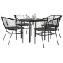 Juego de comedor jardín 5 piezas cojines ratán sintético negro by , Garden sets - Ref: Foro24-3334598, Price: 260,59 €, Disco...