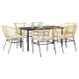 Juego de comedor de jardín 7 pzas con cojines ratán PE marrón von , Gartensets - Ref: Foro24-3334608, Preis: 451,61 €, Rabatt: %