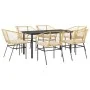 Juego de comedor de jardín 7 pzas con cojines ratán PE marrón von , Gartensets - Ref: Foro24-3334608, Preis: 451,61 €, Rabatt: %