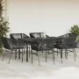 Set de comedor de jardín 7 piezas cojines ratán sintético negro | Foro24.es | Tu tienda online para hogar, jardín y más Foro24.es