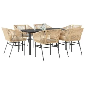 Juego de comedor de jardín 7 pzas con cojines