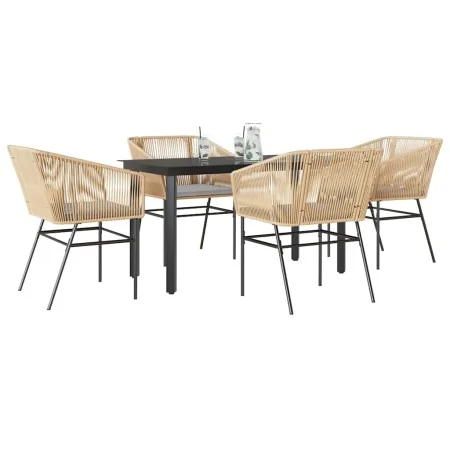 Juego de comedor jardín 5 piezas cojines ratán sintético marrón | Foro24.es | Tu tienda online para hogar, jardín y más Foro24.es