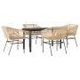 Juego de comedor jardín 5 piezas cojines ratán sintético marrón | Foro24.es | Tu tienda online para hogar, jardín y más Foro24.es