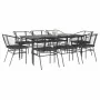 Set de comedor jardín 9 piezas cojines ratán polivinílico negro | Foro24.es | Tu tienda online para hogar, jardín y más Foro24.es
