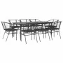 Set de comedor jardín 9 piezas cojines ratán polivinílico negro | Foro24.es | Tu tienda online para hogar, jardín y más Foro24.es