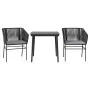 Set comedor jardín 3 pzas cojines ratán sintético vidrio negro von , Gartensets - Ref: Foro24-3334513, Preis: 259,27 €, Rabat...