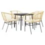 Juego de comedor jardín 5 piezas cojines ratán sintético marrón von , Gartensets - Ref: Foro24-3334507, Preis: 306,87 €, Raba...