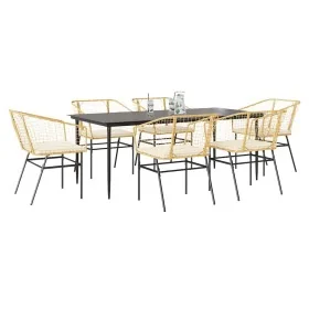 Juego de comedor de jardín 7 pzas con cojines ratán PE marrón by , Garden sets - Ref: Foro24-3334511, Price: 499,05 €, Discou...