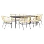 Juego de comedor de jardín 7 pzas con cojines ratán PE marrón de , Conjuntos de jardín - Ref: Foro24-3334511, Precio: 466,59 ...