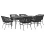 Set de comedor de jardín 7 piezas cojines ratán sintético negro by , Garden sets - Ref: Foro24-3334518, Price: 592,88 €, Disc...