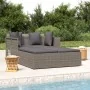 Tumbona con cojines ratán sintético gris 182x118x63 cm by , Outdoor beds - Ref: Foro24-362268, Price: 291,40 €, Discount: %