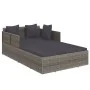 Tumbona con cojines ratán sintético gris 182x118x63 cm by , Outdoor beds - Ref: Foro24-362268, Price: 291,40 €, Discount: %