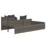 Tumbona con cojines ratán sintético gris 182x118x63 cm by , Outdoor beds - Ref: Foro24-362268, Price: 291,40 €, Discount: %