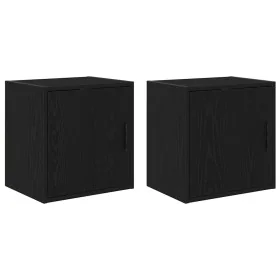 Armarios de pared 2 uds para garaje madera de ingeniería negro by , Armarios industriales - Ref: Foro24-860628, Price: 67,31 ...