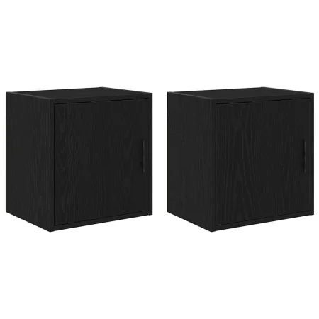 Armarios de pared 2 uds para garaje madera de ingeniería negro by , Armarios industriales - Ref: Foro24-860628, Price: 67,31 ...