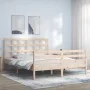 Estructura de cama con cabecero madera maciza 160x200 cm de vidaXL, Camas y somieres - Ref: Foro24-3193996, Precio: 134,25 €,...