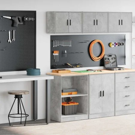 Armarios 2 uds para garaje madera de ingeniería ris hormigón by , Armarios industriales - Ref: Foro24-3328281, Price: 99,57 €...