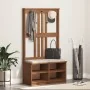 Perchero de entrada SANDENS madera maciza de pino 87x40x159,5cm de , Bancos para recibidores y almacenamiento - Ref: Foro24-4...