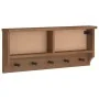 Perchero de pared SANDNES madera maciza de pino 87x12x35 cm de , Percheros para sombreros y abrigos - Ref: Foro24-4010470, Pr...