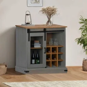 Aparador HALDEN con puerta corredera gris