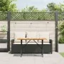 Sofá jardín de 3 plazas con cojín y mesa negro ratán sintético | Foro24.es | Tu tienda online para hogar, jardín y más Foro24.es