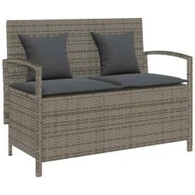 Banco de jardín con almacenaje y cojín gris ratán sintético by , garden benches - Ref: Foro24-4104213, Price: 222,25 €, Disco...