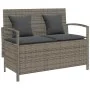 Banco de jardín con almacenaje y cojín gris ratán sintético by , garden benches - Ref: Foro24-4104213, Price: 221,74 €, Disco...