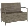 Banco de jardín con almacenaje y cojín gris ratán sintético by , garden benches - Ref: Foro24-4104213, Price: 221,74 €, Disco...