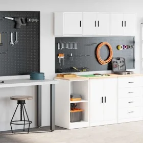 Armarios 2 uds para garaje madera de ingeniería blanco by , Armarios industriales - Ref: Foro24-3328269, Price: 79,91 €, Disc...