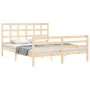 Bed frame with solid wood headboard 160x200 cm by vidaXL, Beds and slatted bases - Ref: Foro24-3193996, Price: 134,27 €, Disc...