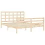 Estructura de cama con cabecero madera maciza 160x200 cm de vidaXL, Camas y somieres - Ref: Foro24-3193996, Precio: 134,25 €,...