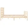 Estructura de cama con cabecero madera maciza 160x200 cm de vidaXL, Camas y somieres - Ref: Foro24-3193996, Precio: 134,25 €,...