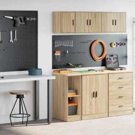 Armarios 2 uds para garaje madera de ingeniería roble sonoma by , Armarios industriales - Ref: Foro24-3328262, Price: 67,77 €...