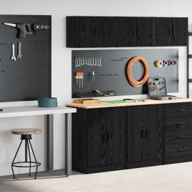 Armarios 2 uds para garaje madera de ingeniería negro by , Armarios industriales - Ref: Foro24-3328306, Price: 164,29 €, Disc...