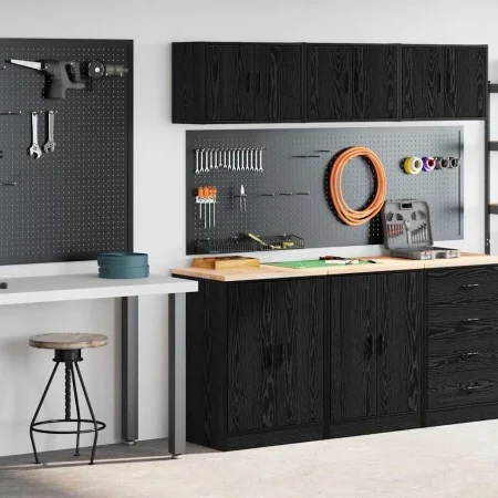 Armarios 2 uds para garaje madera de ingeniería negro von , Armarios industriales - Ref: Foro24-3328306, Preis: 164,29 €, Rab...