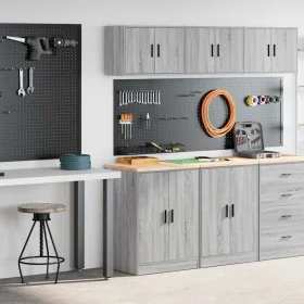 Armarios 2 uds para garaje madera ingeniería gris sonoma by , Armarios industriales - Ref: Foro24-3328310, Price: 123,76 €, D...