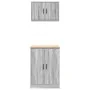 Armarios 2 uds para garaje madera ingeniería gris sonoma by , Armarios industriales - Ref: Foro24-3328310, Price: 123,76 €, D...